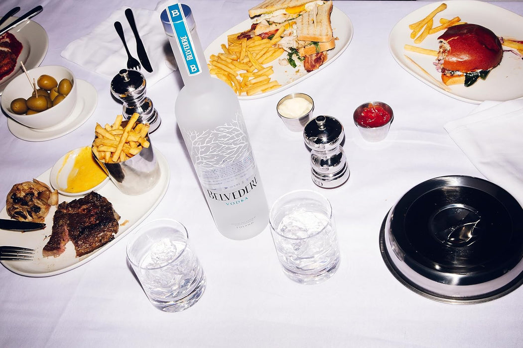 Enjoy Belvedere vodka neat or on the rocks