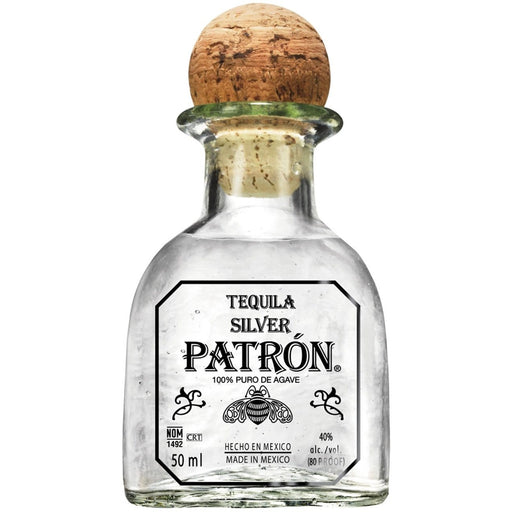 Patrón Silver Blanco Tequila, 5cl Miniature bottle, Great for gifts or decorations