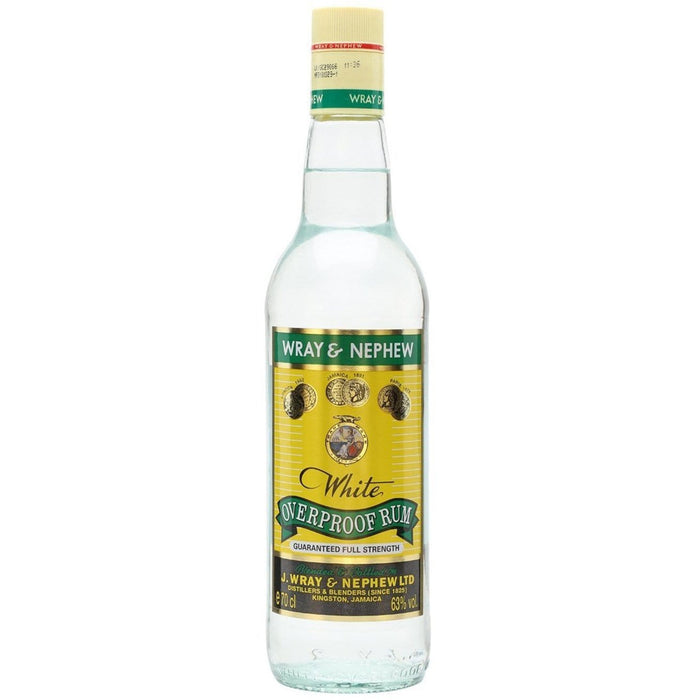 Wray & Nephew Overproof Rum bottle. White rum from jamaica