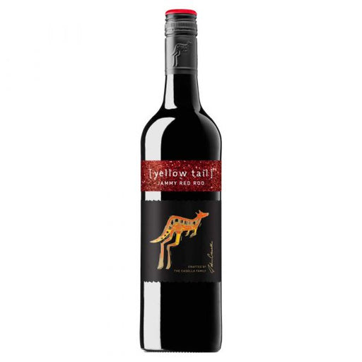 Yellow Tail Jammy Red Roo Wine, 75cl. a vibrant blend of Shiraz, Grenache, and Cabernet Sauvignon. This Australian red wine, with its jammy berry notes and hint of spice
