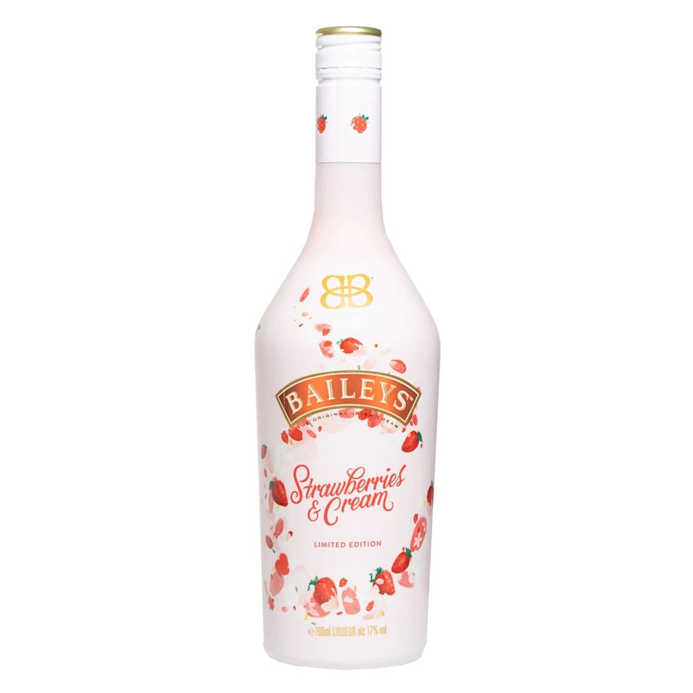 picture of baileys flavoured liqueur. Strawberry & cream flavour limited edition