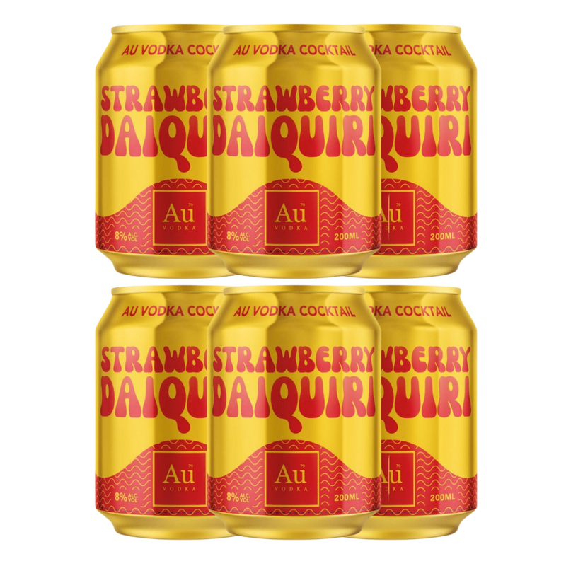 Au vodka gold cocktail in can. Strawberry Daiquiri flavour cocktail. Pack of 6