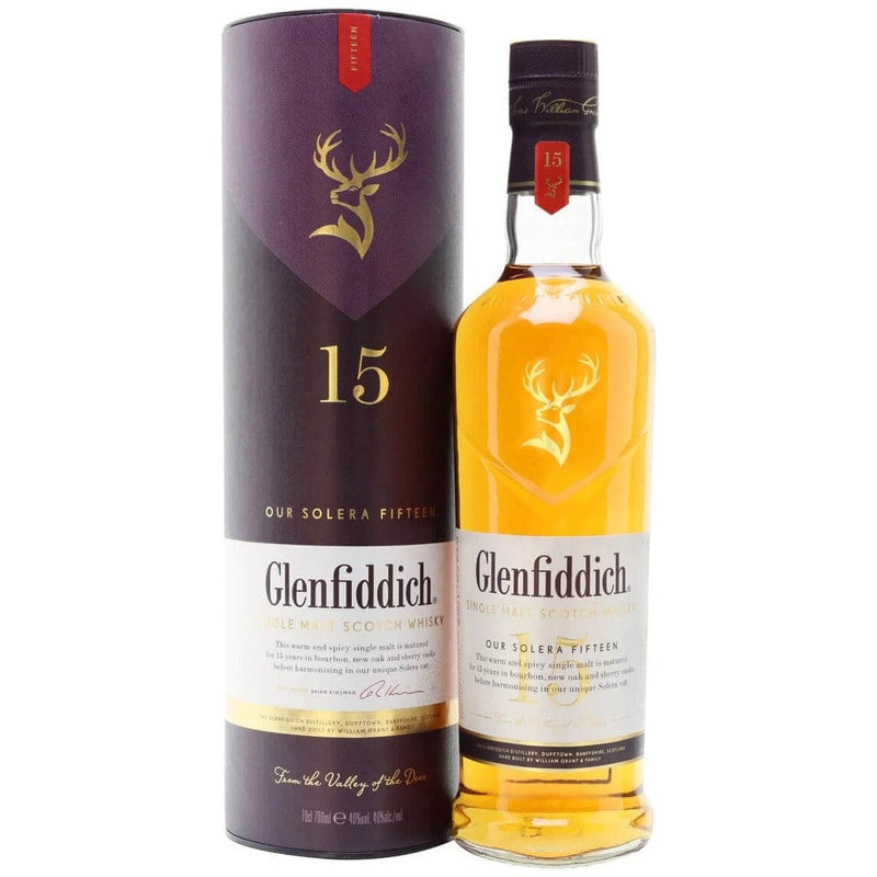 Glenfiddich 15 Year Old Single Malt Whisky, 70cl bottle, The Liquor Club Brixton