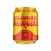 Au vodka gold cocktail in can. Strawberry Daiquiri flavour cocktail 