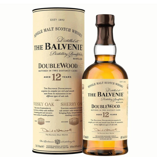 Balvenie Doublewood 12 Year Single Malt Scotch Whisky with gift tube