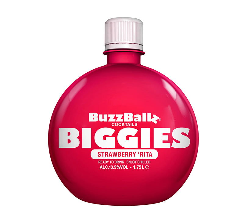 BuzzBallz Biggie Strawberry 'Rita, 1.75L bottle, The Liquor Club Brixton
