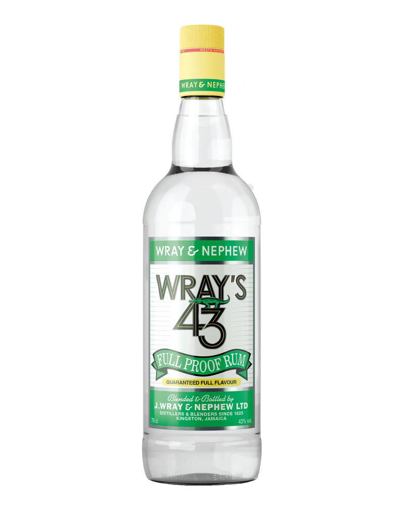 Wray's 43 Jamaican White Rum, 70cl bottle, The Liquor Club Brixton