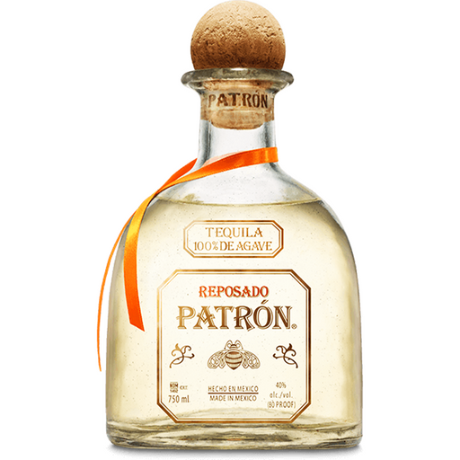 Patron reposado tequila bottle - orange patron box - The liquor club