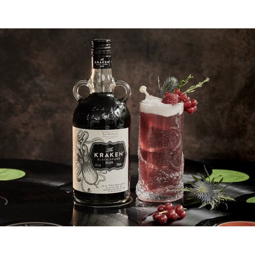 Kraken rum with strawberry cocktail