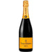 Veuve Clicquot Yellow Label Brut Champagne, 75cl. This iconic champagne delights with its balance of strength and silkiness, offering a burst of fruity flavours and a refreshing finish. Perfect for celebrations or as a refined gift.