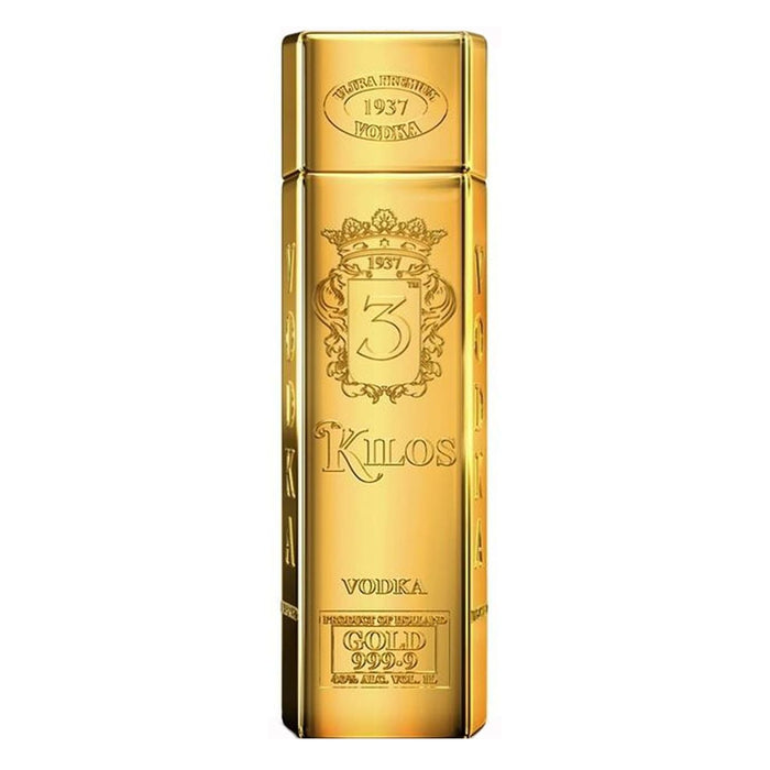 bottle of 3kilos gold vodka