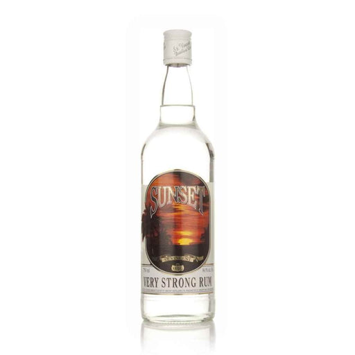 Sunset Very Strong Rum 75cl Bottle. Unique Overproof White Rum From The Island Of St. Vincent and 84.5% ABV.