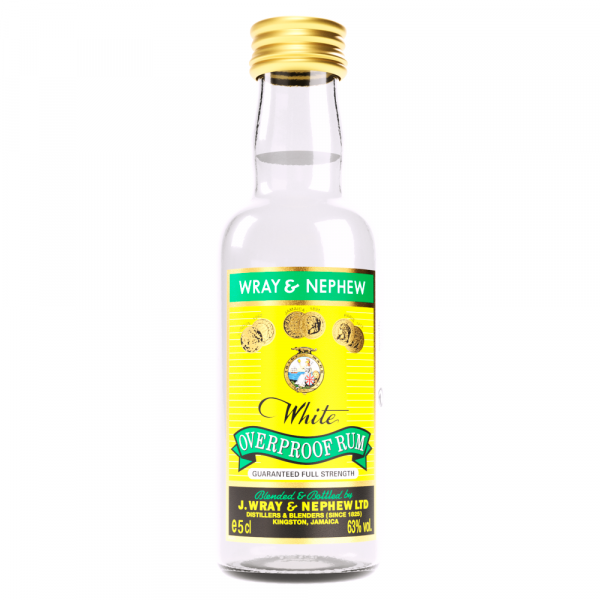 Wray and Nephew White Overproof Rum, 5cl Miniature Jamaican Strong White Rum
